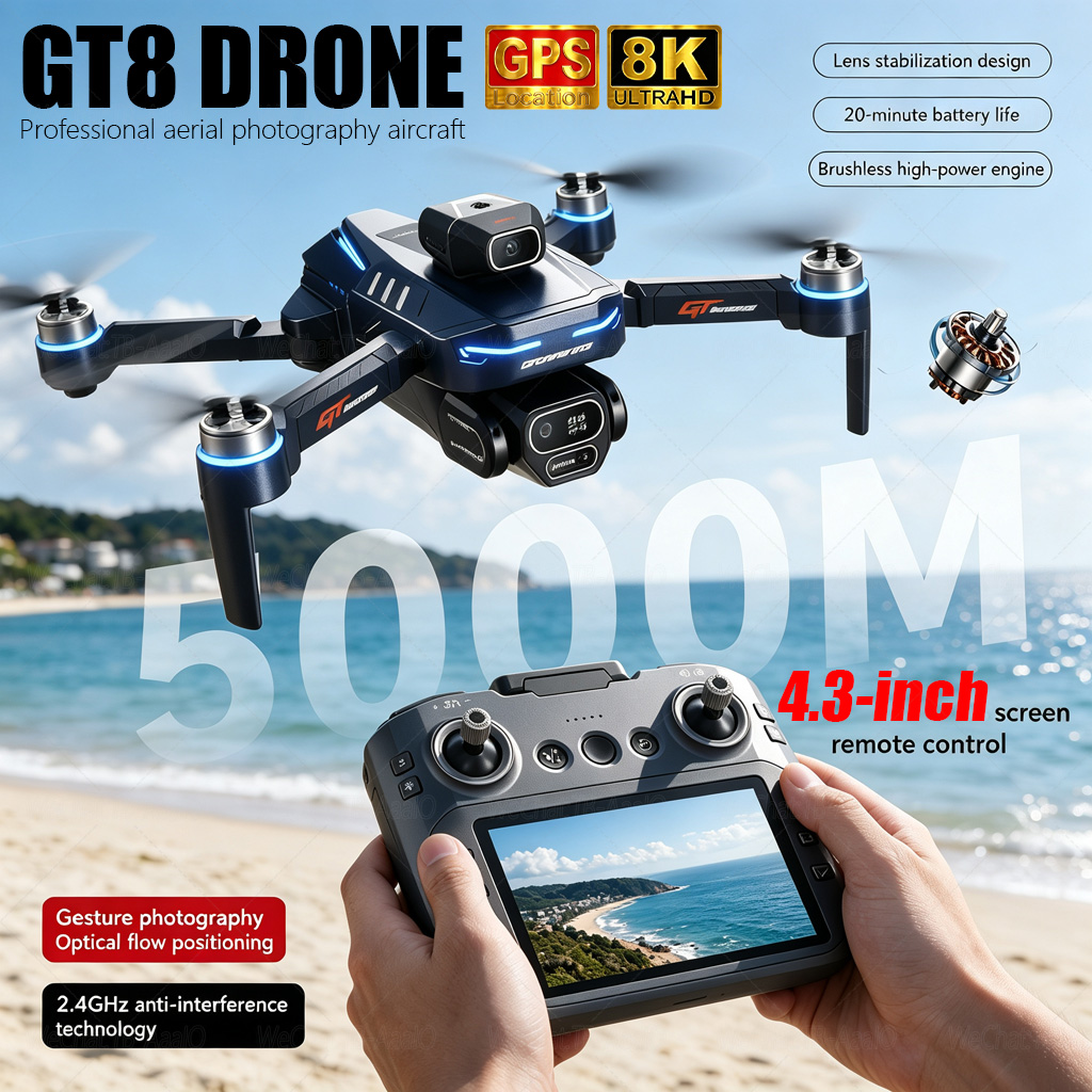 NIEUWE GT8 HD RC Drone 4K Prof - Drone Camera Night Vision recensie en prijs